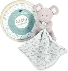 Doudou Geschenkset – Plüschmaus mit Decke aus Bio-Baumwolle