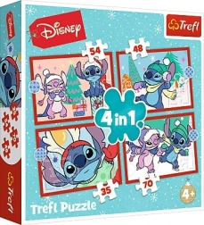 Puzzle 4-in-1 STITCH Weihnachten