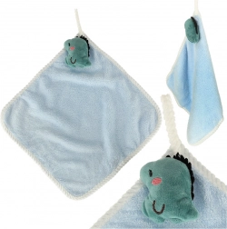 Kinderhandtuch für den Kindergarten 30 × 30 cm – blauer Dinosaurier