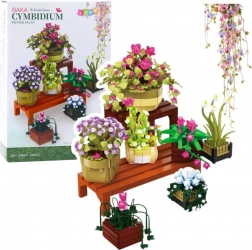 Konstruktions-Bauset Blumen in Blumentöpfen mit zwei Regalböden – 1446 Teile