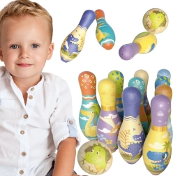 Weiches Kinder-Kegelspiel mit Dinosauriern Woopie – 12 Teile