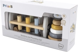 VIGA PolarB Holzpyramide und Hammer mit Pinguin Montessori