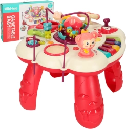 Interaktiver Lernspieltisch mit Klavier und Trommeln rosa Bibi-inn