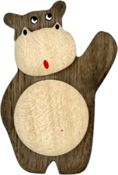 Holzmagnet für den Kühlschrank – Nilpferd