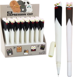 Gel-Stift mit Katze und Schmetterling, blaue Tinte