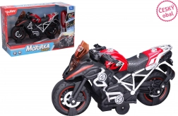 Rotes Schraubmotorrad mit Effekten