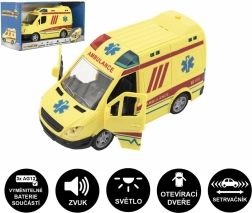 Kunststoff-Krankenwagen mit Licht und Sound, 20 cm