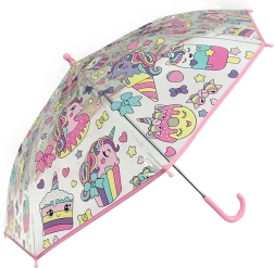 Transparenter Kinder-Regenschirm Einhörner
