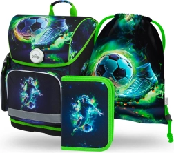 Schulset BAAGL Ergo Fußballspieler – Schultasche, Federmäppchen und Beutel