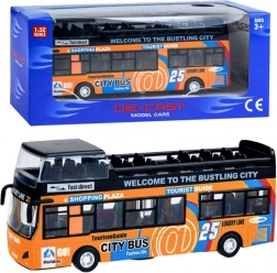 Metall-Doppeldeckerbus mit öffnenden Türen – Orange