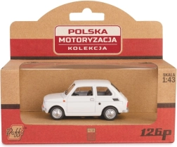 Metallmodellauto Fiat 126p PRL in Weiß, 1:43