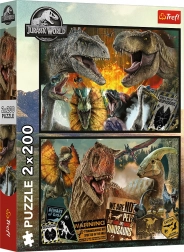 Puzzle 2×200 Teile – prähistorische Welt JURASSIC WORLD