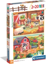 Puzzle Familie vom Bauernhof 2×20 Teile CLEMENTONI