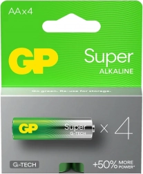 Alkalische Batterien AA GP Super 4 Stk.