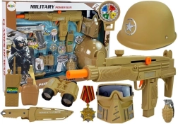 Militärset für Kinder mit Helm, Maske, Pistolen und Granate mit Sound
