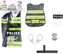 Polizeiweste mit Gürtel und Schlagstock