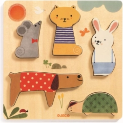 Djeco Holzsteckpuzzle Haustiere
