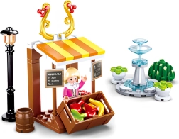 Sluban Girl's Dream Dorfstand mit Obst und Springbrunnen