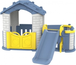 Kindergarten-Spielhaus 5-in-1 mit Rutsche und Basketballkorb