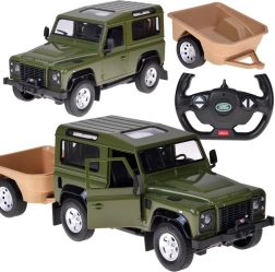 Rastar ferngesteuerter Land Rover Defender 1:14 mit Anhänger – grün