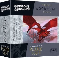 TREFL Holz-Zweiseitiges Puzzle Dungeons & Dragons: Antiker Roter Drache