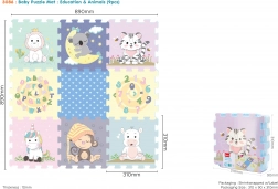 Weiche Schaumstoff-Puzzles mit Tieren 32 × 32 cm, 9 Teile