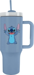 Reisebecher mit Trinkhalm Lilo & Stitch blau 1200 ml