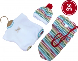 Llorens Outfit für Baby-Puppe 30 cm – 3-teiliges Set mit Tragetasche