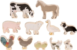 Micki Holztiere für den Bauernhof – Set mit 11 Figuren