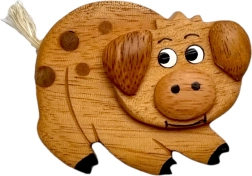 Holzmagnet Schwein – handgefertigte Kühlschrankdekoration
