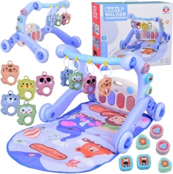 3-in-1 Lernspielmatte mit Schiebewagen und Musikklavier für Babys