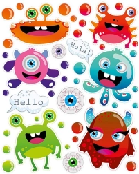 Aufbügelbilder Monster großer Bogen