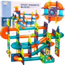 Magnetisches XXL-Konstruktionsset – Murmelbahn, 96 Teile