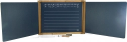 Jeujura dreiflügelige Wand-Multifunktionstafel aus Holz 156 × 43 cm mit Zubehör