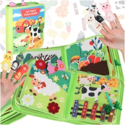 Sensorisches Stoffbuch Bauernhof mit Aktivitäten und Fingerpuppen