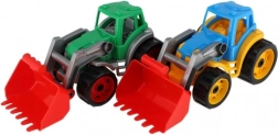 Bunter Traktor mit Plastiklöffel für Kinder