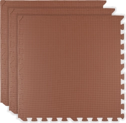 Schaumstoffmatte HUMBI 180 × 60 cm – große wasserdichte Puzzlematte, kindersicher, 3 Stk., ziegelrot