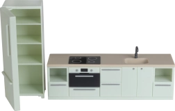 Küchenmöbel mit Kühlschrank für das Lundby-Puppenhaus