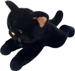 Plüsch liegende Katze 45 cm schwarz