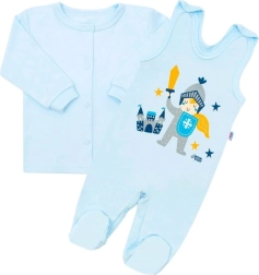 Zweiteiliges Babyset aus Baumwolle NEW BABY Kleiner Ritter