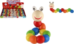 Holzige Gelenk-Raupe 18 cm – bunte biegbare Spielzeugfigur