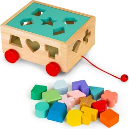 Holz-Bildungswagen mit Blöcken für Kinder