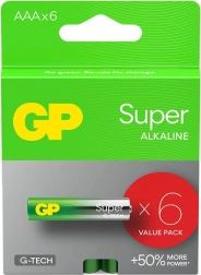 Alkalische Batterien AAA GP Super 6 Stk