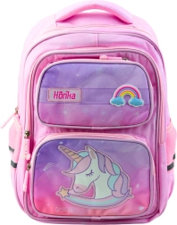 Schulrucksack mit Einhorn und Brustgurt rosa 20L