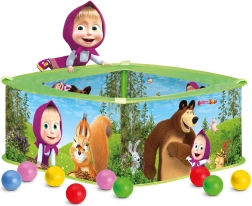 Bino Kinder-Bällebad mit Bällen Mascha und der Bär