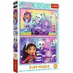 Puzzle 2x24 Spaß mit Gabby - Gabbys Haus Tref 34433