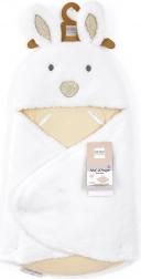 Doudou Plüsch-Decke in Weiß mit Kapuze Happy Wild 70 cm