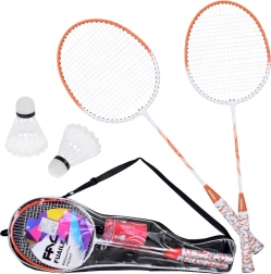 Komplettes Badminton-Set mit Schlägern und Bällen in Hülle