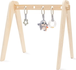 Holzbogen zur frühkindlichen Förderung mit Spielzeugen NEW BABY