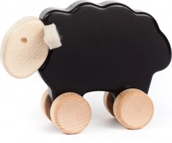 Holz-Ziehtier Schwarzes Schäfchen BAJO